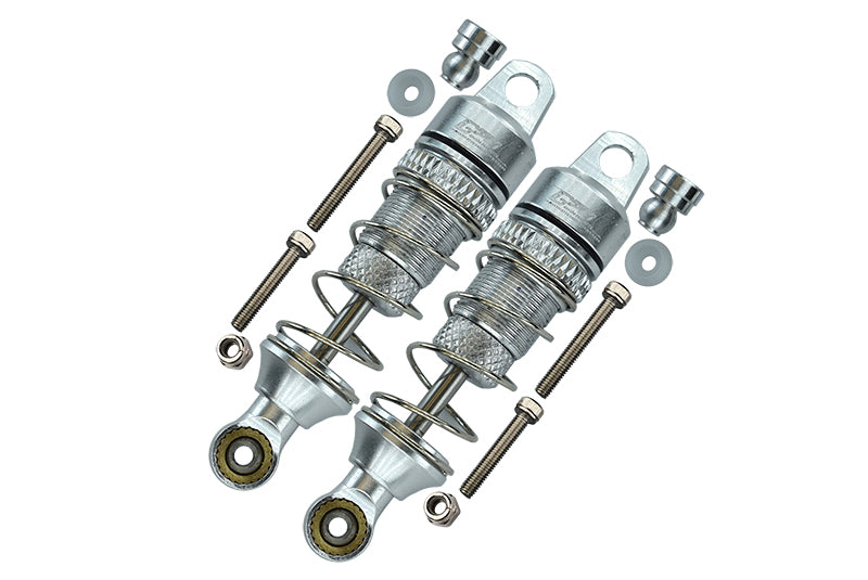 Losi 1/18 Mini-T 2.0 2WD Stadium Truck Aluminum Front Spring Dampers (50mm) - 2Pc Set Silver