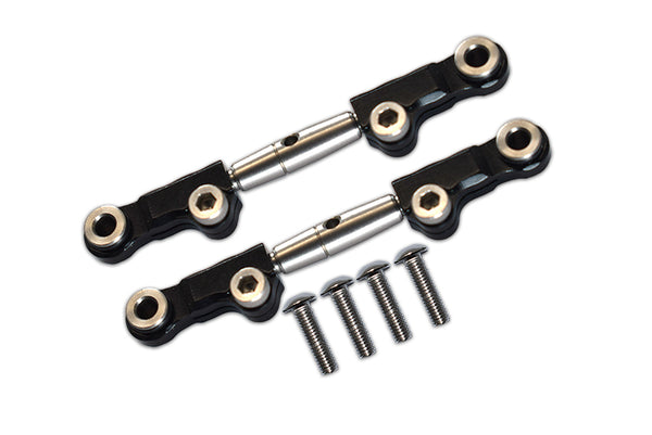 Losi 1/18 Mini-T 2.0 2WD Stadium Truck Aluminum + Stainless Steel Front Upper Arm Tie Rod - 6Pc Set Black