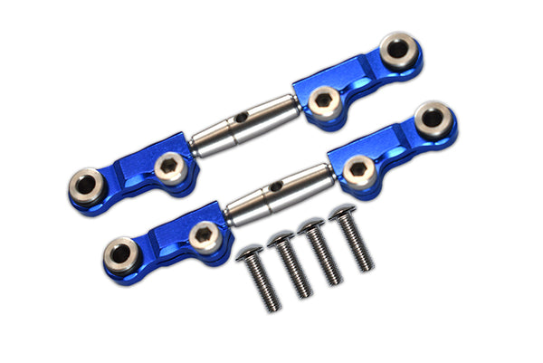 Losi 1/18 Mini-T 2.0 2WD Stadium Truck Aluminum + Stainless Steel Front Upper Arm Tie Rod - 6Pc Set Blue