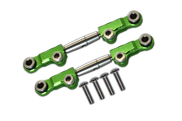 Losi 1/18 Mini-T 2.0 2WD Stadium Truck Aluminum + Stainless Steel Front Upper Arm Tie Rod - 6Pc Set Green