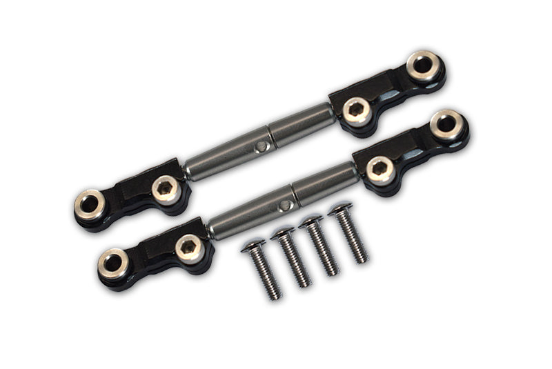 Losi 1/18 Mini-T 2.0 2WD Stadium Truck Aluminum + Stainless Steel Rear Upper Arm Tie Rod - 6Pc Set Black