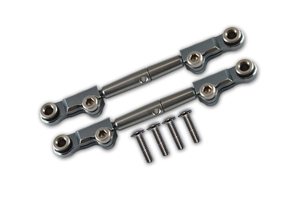 Losi 1/18 Mini-T 2.0 2WD Stadium Truck Aluminum + Stainless Steel Rear Upper Arm Tie Rod - 6Pc Set Gray Silver