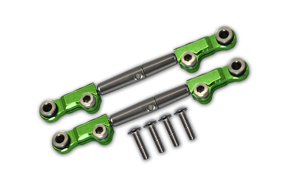 Losi 1/18 Mini-T 2.0 2WD Stadium Truck Aluminum + Stainless Steel Rear Upper Arm Tie Rod - 6Pc Set Green