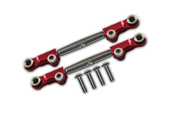 Losi 1/18 Mini-T 2.0 2WD Stadium Truck Aluminum + Stainless Steel Rear Upper Arm Tie Rod - 6Pc Set Red