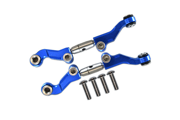 Losi 1/18 Mini-T 2.0 2WD Stadium Truck Aluminum + Stainless Steel Adjustable Front Steering Tie Rod - 6Pc Set Blue