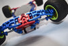 Losi 1/18 Mini-T 2.0 2WD Stadium Truck Aluminum Front Bumper with D-Rings + Aluminum Front Skid Plate - 5Pc Set Blue