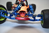 Losi 1/18 Mini-T 2.0 2WD Stadium Truck Aluminum Front Bumper with D-Rings + Aluminum Front Skid Plate - 5Pc Set Silver