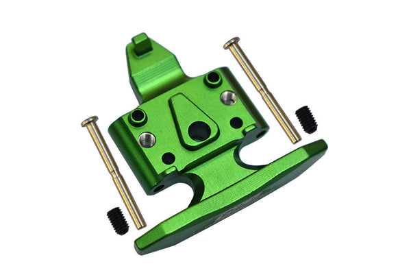 Losi 1/18 Mini-T 2.0 2WD Stadium Truck Aluminum Front Bumper with D-Rings + Aluminum Front Skid Plate - 5Pc Set Green