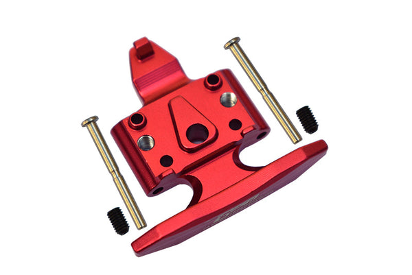 Losi 1/18 Mini-T 2.0 2WD Stadium Truck Aluminum Front Bumper with D-Rings + Aluminum Front Skid Plate - 5Pc Set Red