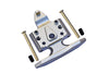 Losi 1/18 Mini-T 2.0 2WD Stadium Truck Aluminum Front Bumper with D-Rings + Aluminum Front Skid Plate - 5Pc Set Silver