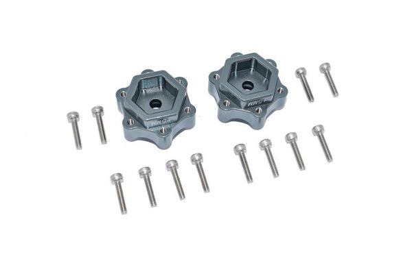Losi 1/8 LMT 4WD Solid Axle Monster Truck LOS04022 Aluminum Hex Adapters Converter (+5mm) - 14Pc Set Gray Silver