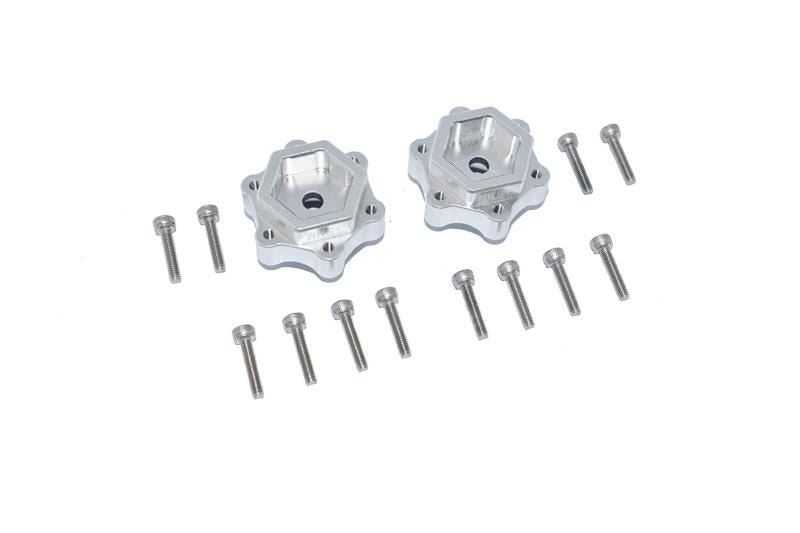 Losi 1/8 LMT 4WD Solid Axle Monster Truck LOS04022 Aluminum Hex Adapters Converter (+5mm) - 14Pc Set Silver