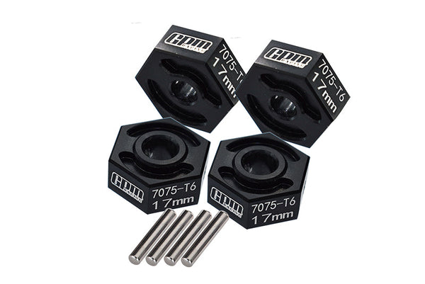 Aluminum 7075-T6 Hex Adapter (17mmx8mm) For Losi 1:8 LMT 4WD Solid Axle Monster Truck-LOS04021/LOS04022 & Mega Truck-LOS04024 - Black