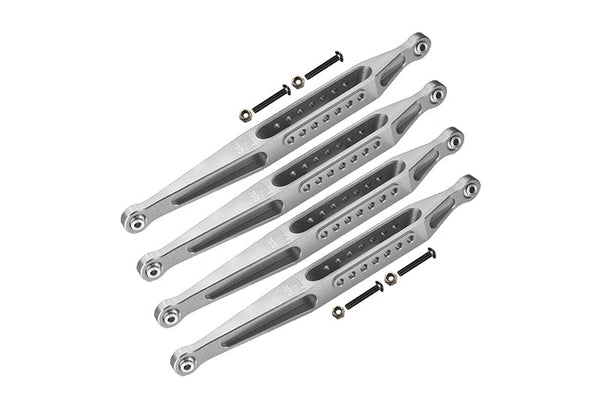 Aluminum 7075-T6 Lower Link Bar Set For Losi 1:8 LMT 4WD Solid Axle Monster Truck LOS04022 / Son-uva Digger LOS04021 Upgrades - Silver