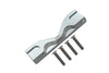 Aluminum Front Or Rear Frame Brace For Losi 1:8 LMT 4WD Solid Axle Monster Truck LOS04022 / LMT Mega Truck Brushless LOS04024 / LMT Grave Digger / Son-uva Digger LOS04021 Upgrades - 5Pc Set Silver