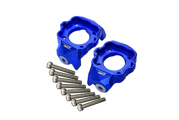 Aluminum Front C-Hubs For Losi 1:8 LMT 4WD Solid Axle Monster Truck LOS04022 / LMT Mega Truck Brushless LOS04024 / LMT Grave Digger / Son-uva Digger LOS04021 Upgrades - 10Pc Set Blue