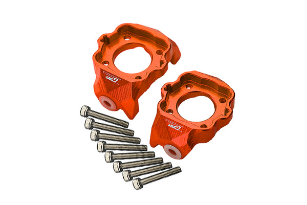 Aluminum Front C-Hubs For Losi 1:8 LMT 4WD Solid Axle Monster Truck LOS04022 / LMT Mega Truck Brushless LOS04024 / LMT Grave Digger / Son-uva Digger LOS04021 Upgrades - 10Pc Set Orange