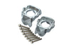 Aluminum Front C-Hubs For Losi 1:8 LMT 4WD Solid Axle Monster Truck LOS04022 / LMT Mega Truck Brushless LOS04024 / LMT Grave Digger / Son-uva Digger LOS04021 Upgrades - 10Pc Set Silver