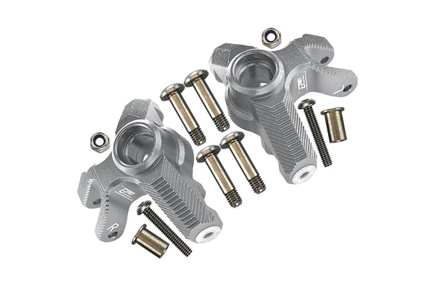 Aluminum Front Knuckle Arm For Losi 1:8 LMT 4WD Solid Axle Monster Truck LOS04022 / LMT Mega Truck Brushless LOS04024 / LMT Grave Digger / Son-uva Digger LOS04021 Upgrades - 12Pc Set Silver