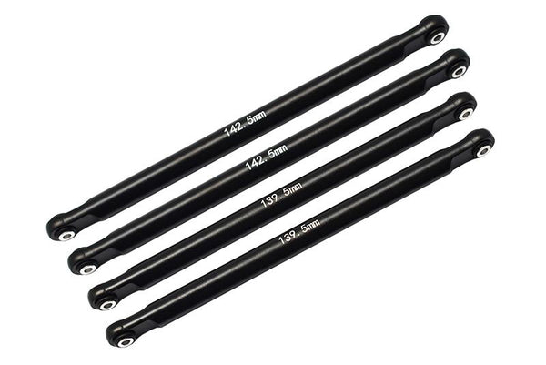 Losi 1/8 LMT 4WD Solid Axle Monster Truck LOS04022 Aluminum Front Or Rear Upper & Lower Chassis Links Parts Tree - 4Pc Set Black