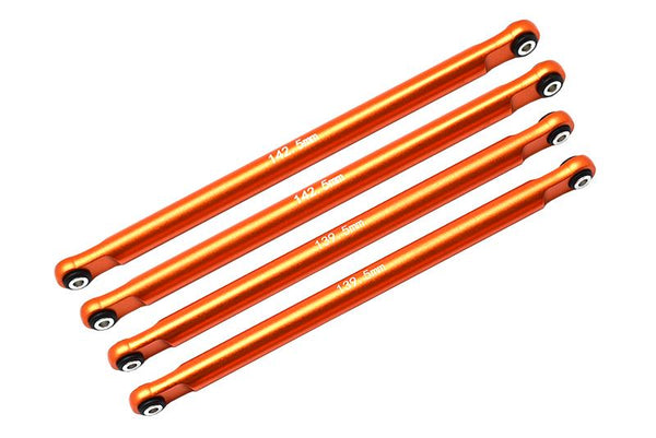 Losi 1/8 LMT 4WD Solid Axle Monster Truck LOS04022 Aluminum Front Or Rear Upper & Lower Chassis Links Parts Tree - 4Pc Set Orange