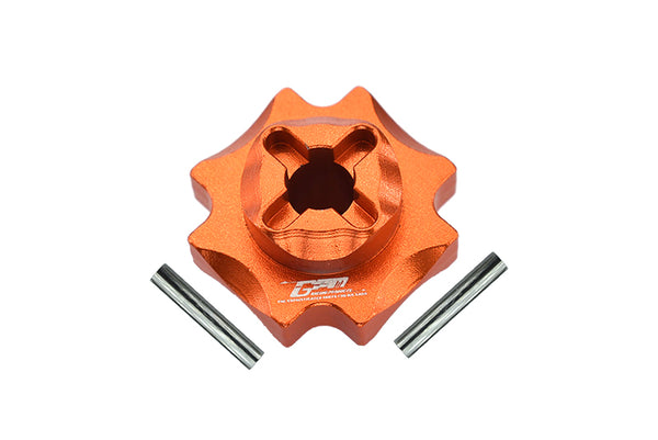Losi 1/8 LMT 4WD Solid Axle Monster Truck Upgrade Parts Aluminum Center Differential Outputs - 3Pc Set Orange
