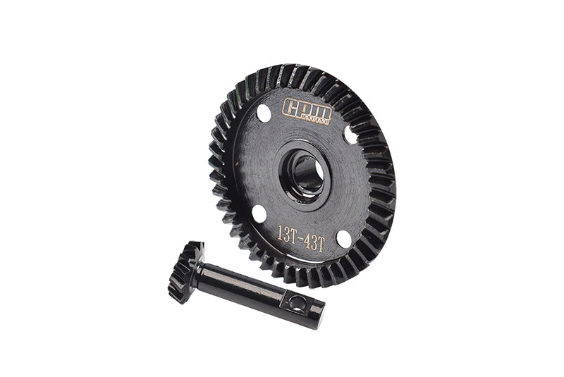 Medium Carbon Steel Front Or Rear Bevel Gear Set 13T/43T  For Losi 1:8 LMT 4WD Solid Axle Monster Truck / Mega Truck Brushless / LMT Grave Digger / Son-uva Digger / TLR Tuned LMT Kit Upgrades - Black