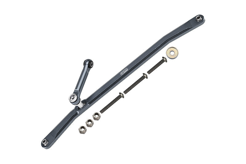 Aluminum Front Steering Tie Rods For Losi 1:8 LMT Solid Axle Monster Truck LOS04022 /  LMT Mega Truck LOS04024 / LMT Grave Digger / Son-uva Digger LOS04021 / TLR Tuned LMT Kit LOS04027 - Gray Silver