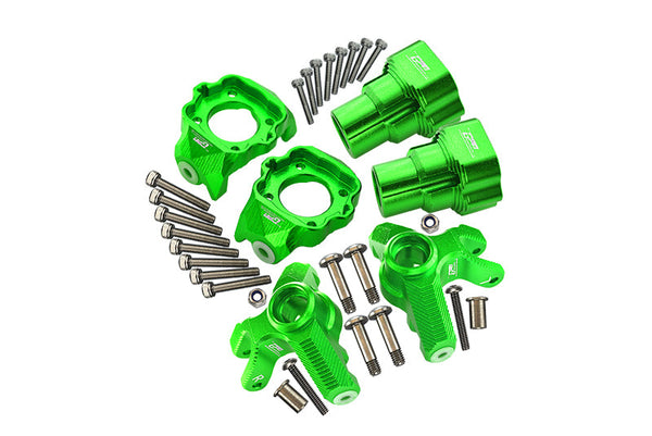 Losi 1/8 LMT 4WD Solid Axle Monster Truck LOS04022 Aluminum Upgrade Combo Set D (Front C-Hubs + Front & Rear Knuckle Arms) - Green