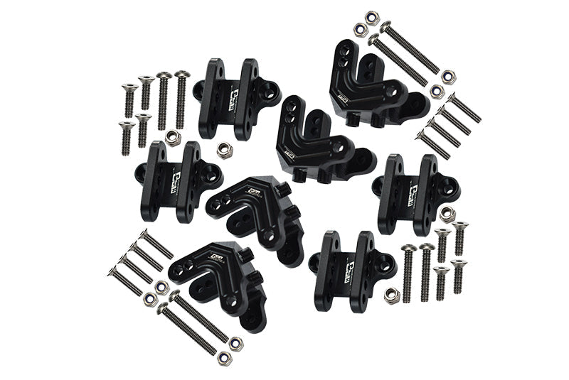 Losi 1/8 LMT 4WD Solid Axle Monster Truck LOS04022 Aluminum Upgrade Combo Set C (Front & Rear Shock Mounts + Front & Rear Lower Shock Mounts) - Black