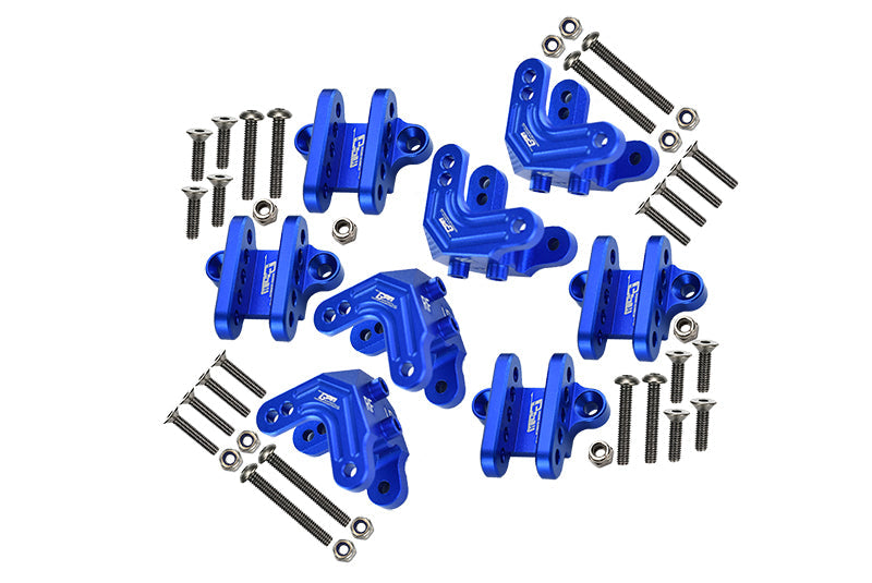 Losi 1/8 LMT 4WD Solid Axle Monster Truck LOS04022 Aluminum Upgrade Combo Set C (Front & Rear Shock Mounts + Front & Rear Lower Shock Mounts) - Blue