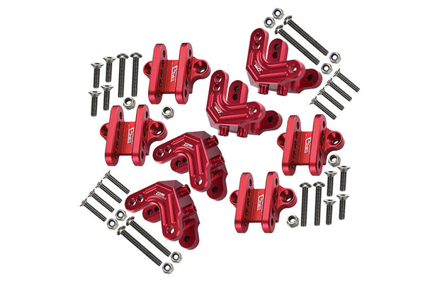 Losi 1/8 LMT 4WD Solid Axle Monster Truck LOS04022 Aluminum Upgrade Combo Set C (Front & Rear Shock Mounts + Front & Rear Lower Shock Mounts) - Red