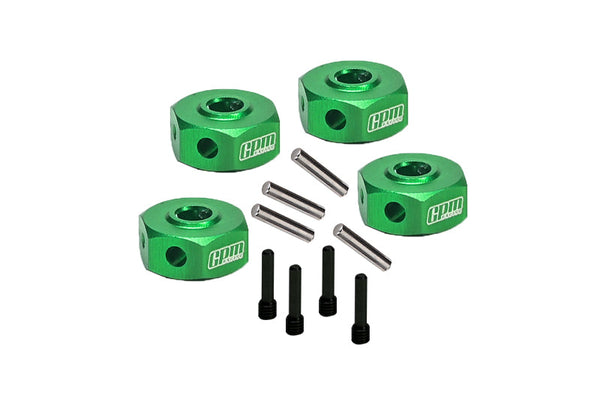 Aluminum 7075 Hex Adapters (12mm) For Losi 1/18 Mini LMT 4X4 Brushed Monster Truck RTR-LOS01026 Upgrade Parts - Green