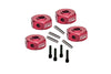 Aluminum 7075 Hex Adapters (12mm) For Losi 1/18 Mini LMT 4X4 Brushed Monster Truck RTR-LOS01026 Upgrade Parts - Red