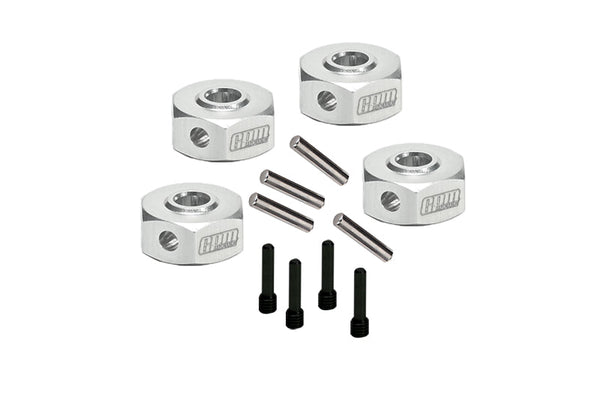 Aluminum 7075 Hex Adapters (12mm) For Losi 1/18 Mini LMT 4X4 Brushed Monster Truck RTR-LOS01026 Upgrade Parts - Silver