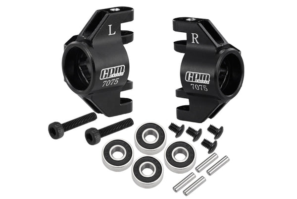 Aluminum 7075 Front Steering Block (Larger Inner Bearings) For Losi 1/18 Mini LMT 4X4 Brushed Monster Truck RTR-LOS01026 Upgrade Parts - Black