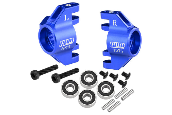 Aluminum 7075 Front Steering Block (Larger Inner Bearings) For Losi 1/18 Mini LMT 4X4 Brushed Monster Truck RTR-LOS01026 Upgrade Parts - Blue