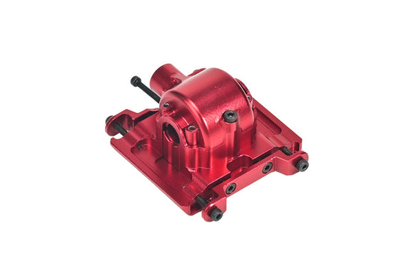 Aluminum 7075 Center Gear Box Housing Set With Covers For Losi 1/18 Mini LMT 4X4 Brushed Monster Truck RTR-LOS01026 Upgrade Parts - Red