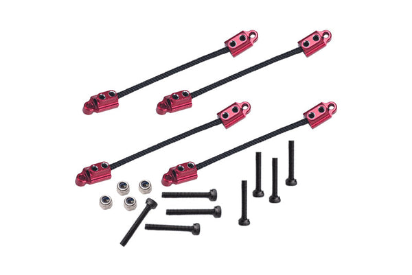 Front & Rear Suspension Travel Limit Straps For Losi 1/18 Mini LMT 4X4 Brushed Monster Truck RTR-LOS01026 Upgrade Parts - Red