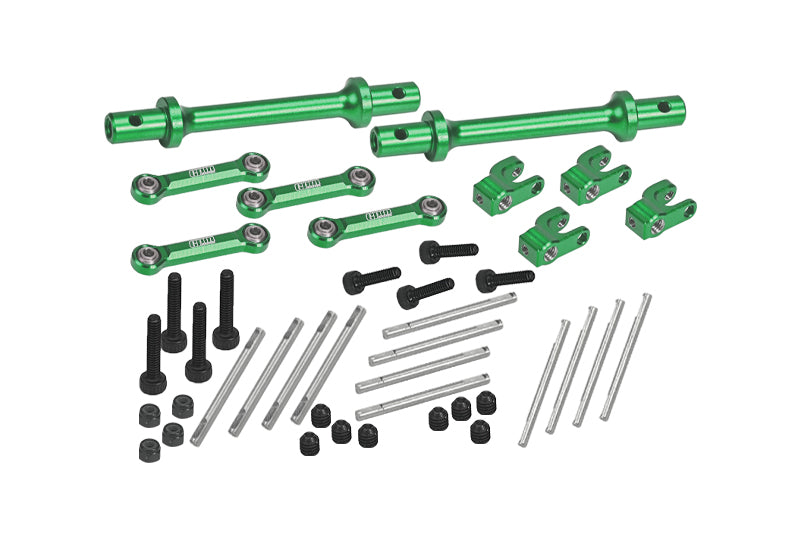 Aluminum 7075 Front & Rear Sway Bar Set For Losi 1/18 Mini LMT 4X4 Brushed Monster Truck RTR-LOS01026 Upgrades - Green