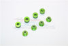 Aluminum 3mm Flanged Lock Nuts - 8Pcs Green