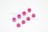 Aluminum 3mm Flanged Lock Nuts - 8Pcs Pink