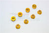 Aluminum 4mm Flanged Lock Nuts - 8Pcs Gold