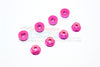 Aluminum 4mm Flanged Lock Nuts - 8Pcs Pink