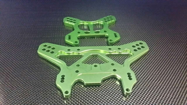 Team Losi 5ive-T Aluminum 7075 Front + Rear Shock Tower - 2 Pcs Green