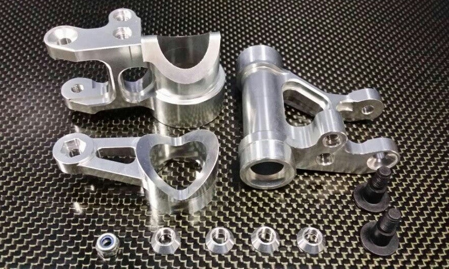 Team Losi 5ive-T Aluminum Steering Assembly - 3Pcs Set Silver