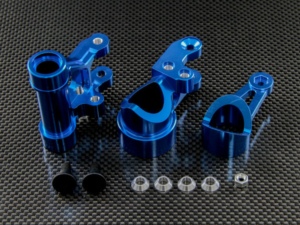 Team Losi 5ive-T Aluminum Steering Assembly - 3Pcs Set Blue