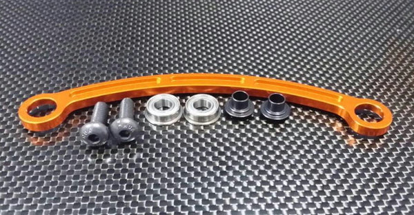 Team Losi 5ive-T Aluminum Steering Centerlink With Bearings (6X12X4mm Flanged Bearings - 2Pcs) & Stainless Steel King Pins - 1 Set Orange