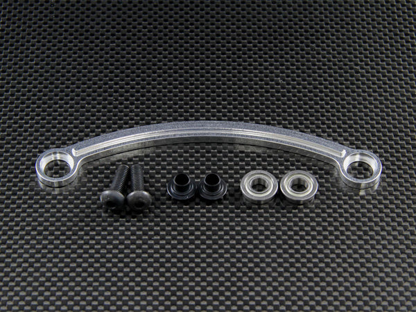 Team Losi 5ive-T Aluminum Steering Centerlink With Bearings (6X12X4mm Flanged Bearings - 2Pcs) & Stainless Steel King Pins - 1 Set Silver