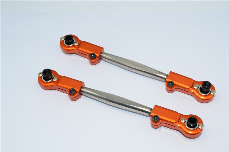 Team Losi 5ive-T Steel Front Upper Arm With Aluminum Rod End (Tie Rod Design) - 1Pr Orange